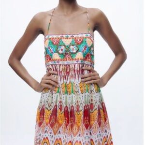 Zara embroidered sequin dress